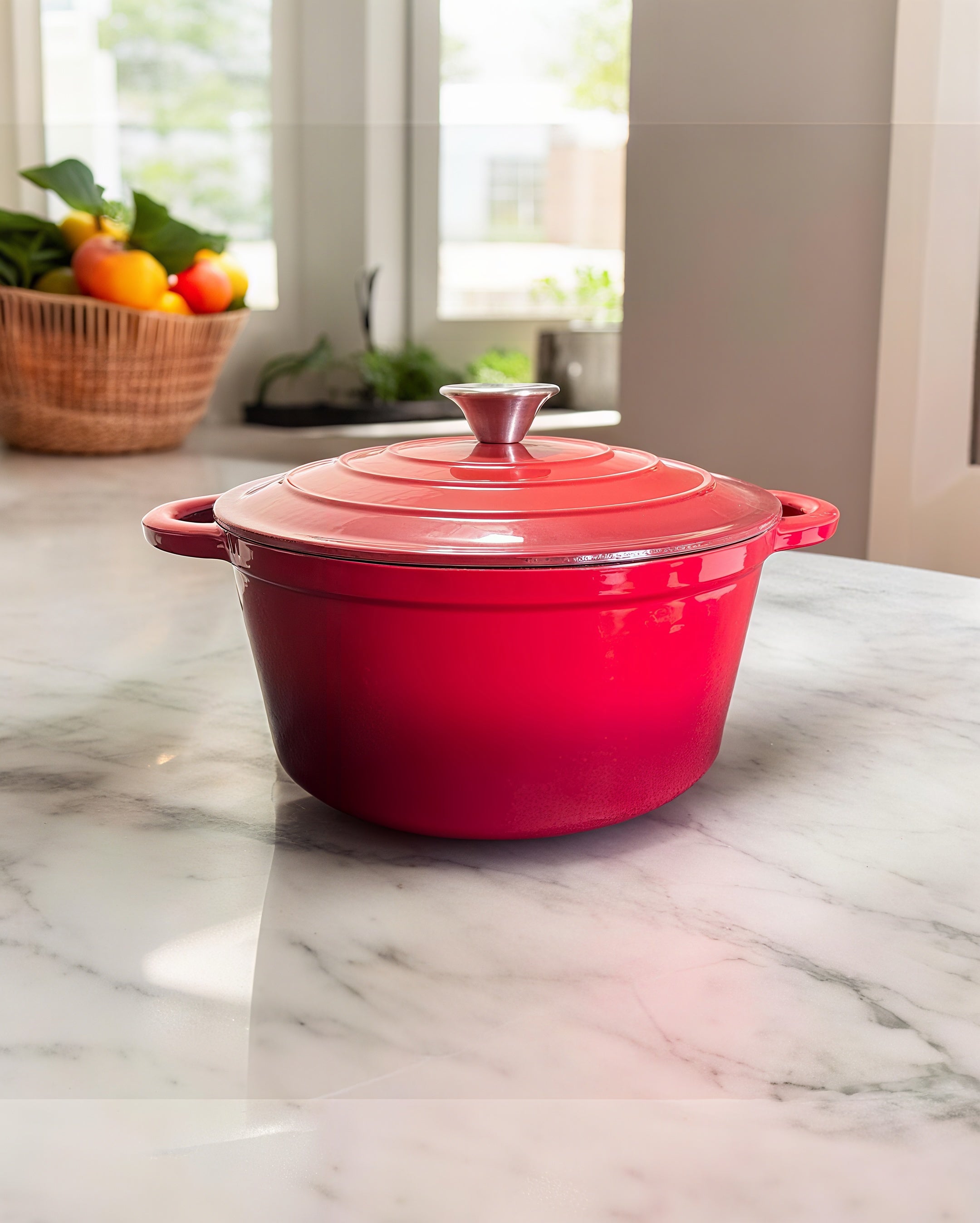 Red Enamel Cast Iron Dutch Oven Set - 3 Piece